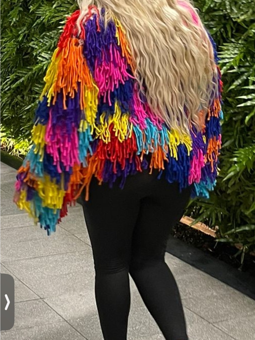 Handcrafted Multicolor Fringe Crochet Jacket - Vibrant Statement Coat— USED ONCE - Picture 3 of 3